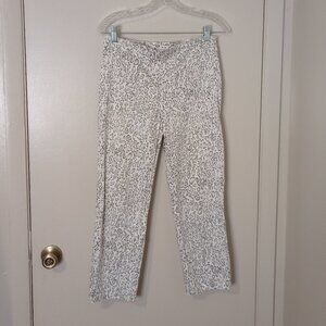 Chico's Grey & White Leopard Print Crop Pants